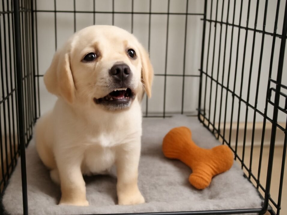 puppy whining in crate
